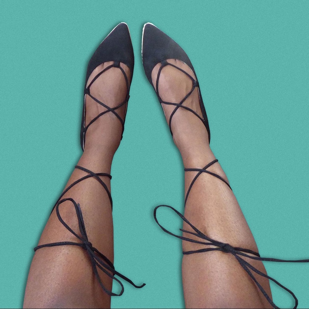 Helia Lace Up Espadrilles Ballet Flats Size 7.5